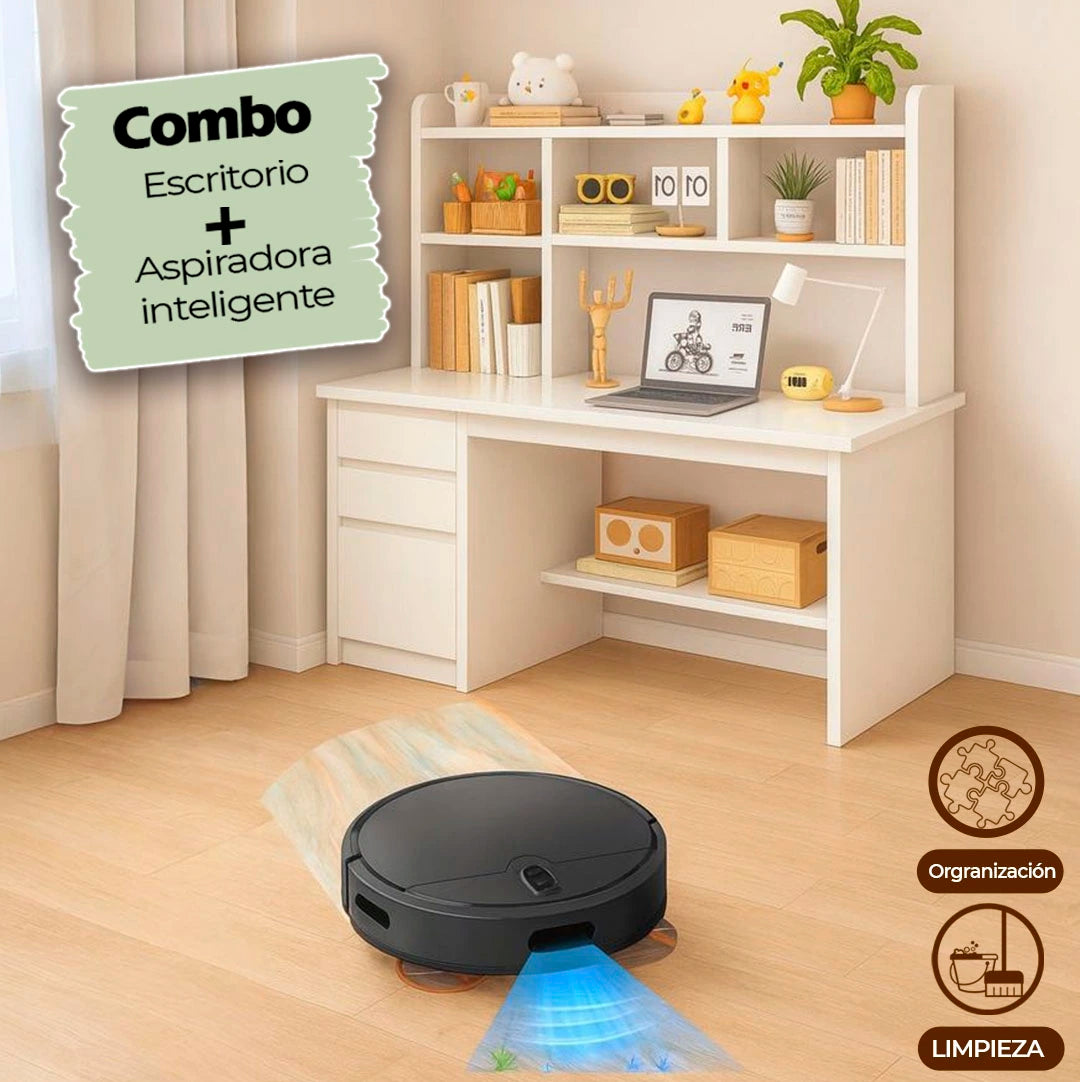¡Oferta Limitada!🔥 🛋️✨ Escritorio + Aspiradora Inteligente 🤖